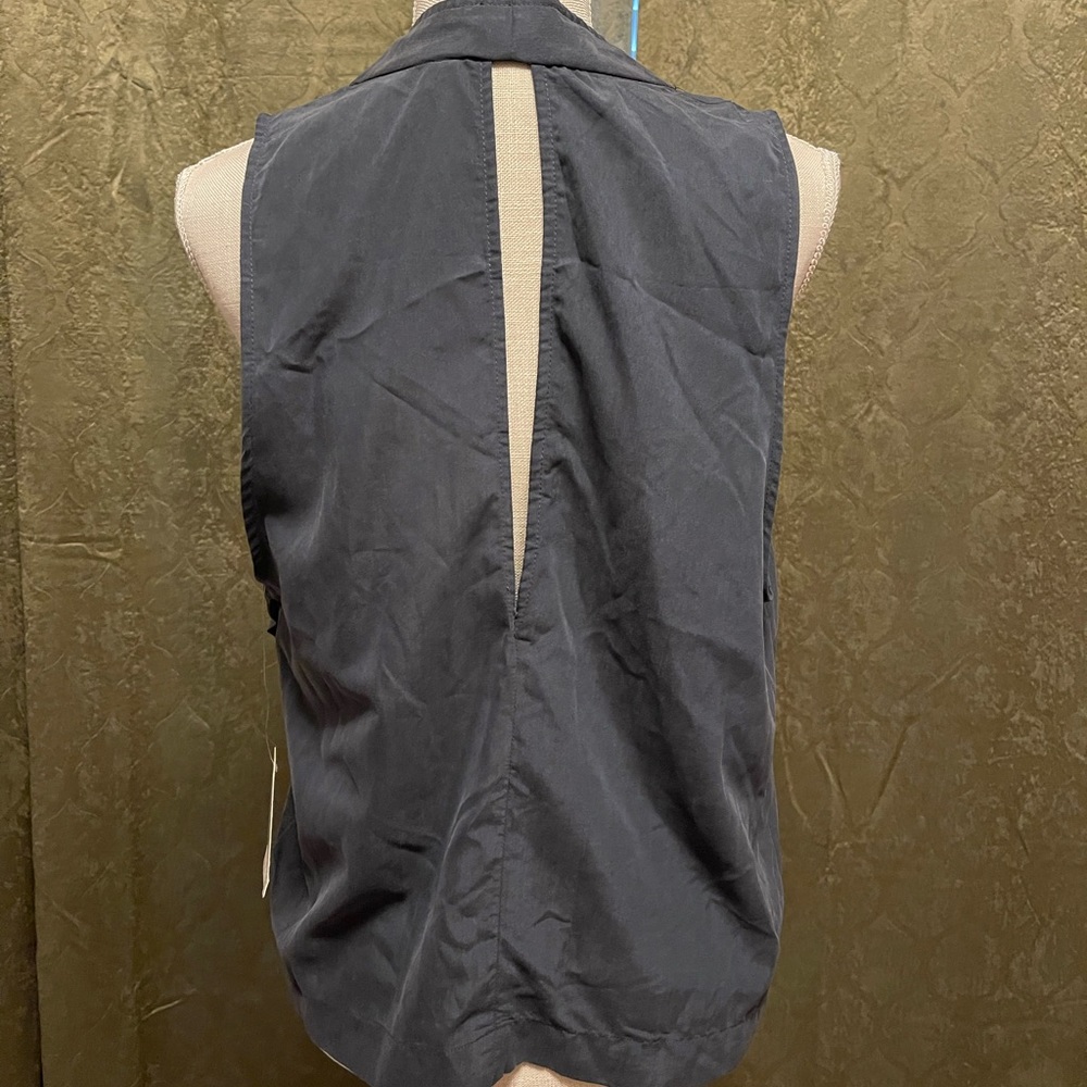 Free People Sleeveless V-Neck Satin Tank in Charcoal - Picture 3 of 4